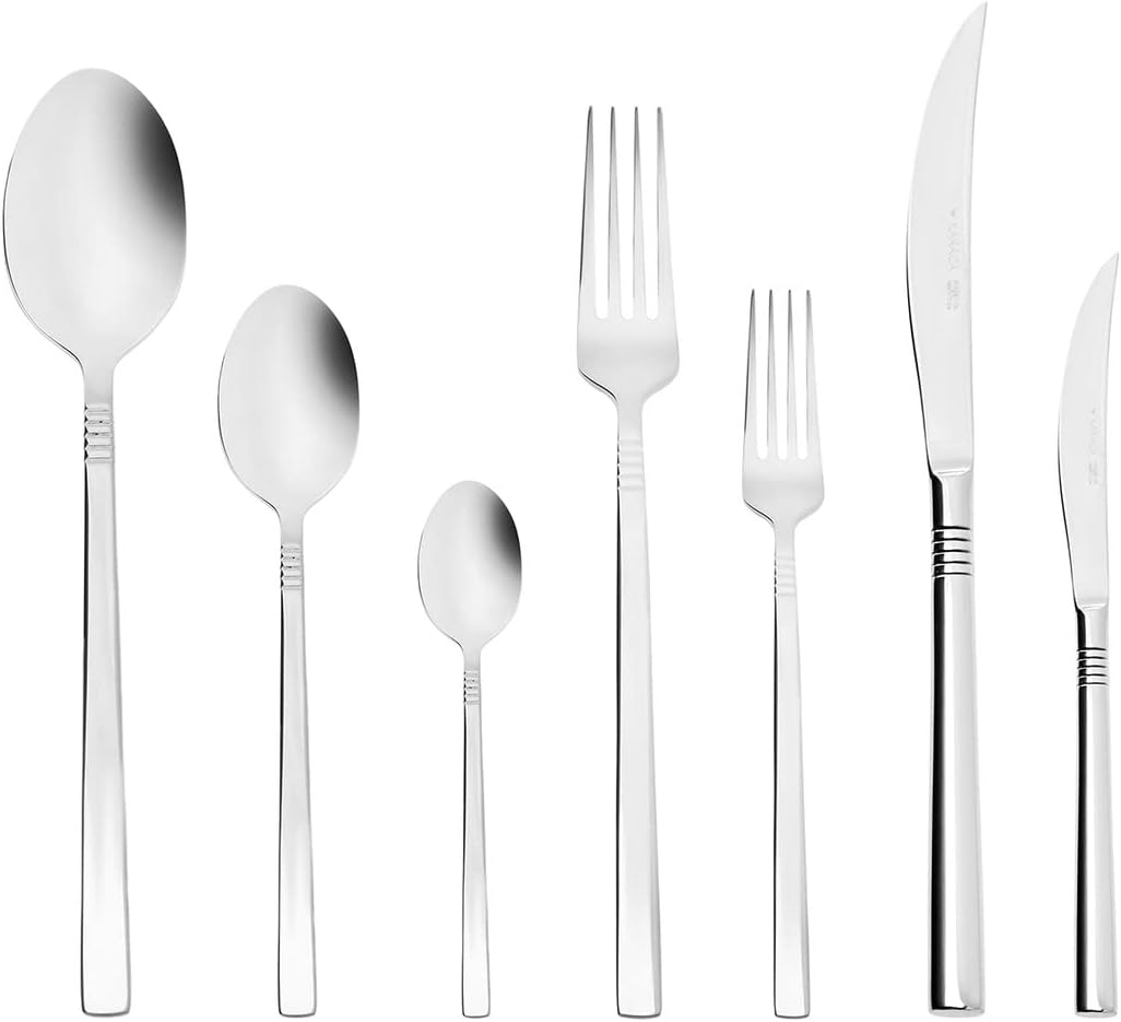 Karaca Stark 316+ Premium Cutlery Set for 12 People, 84 Pieces, Spoon, Rustproof, Long-Lasting, Corrosion-, Dishwasher Safe, Serving Cutlery, Elegant, Blade Steel