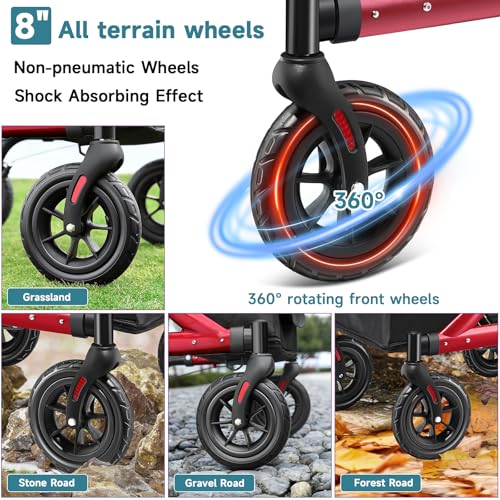 Image of MAXWALK Foldable Rollator Walkers for Seniors with Seat, 18 lb Lightweight