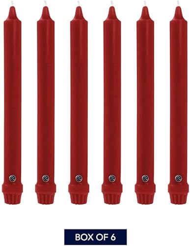 Vista 41 de Colonial Candle Unscented Taper Candle, Handipt Collection, Green, 10 in, Pack of 6 Candlesticks - Up to 8 Hours Burn