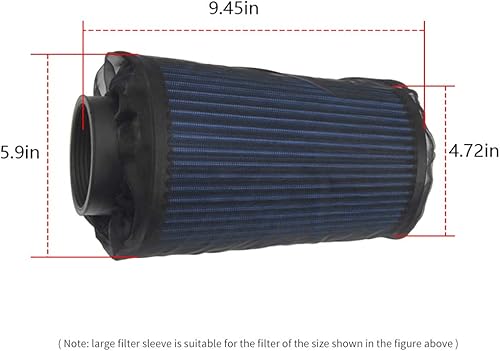 Miniatura 2 de Funda protectora universal para filtro de entrada de aire, filtro de aire para automóvil, repelente al agua, prefiltro, impermeable y resistente al