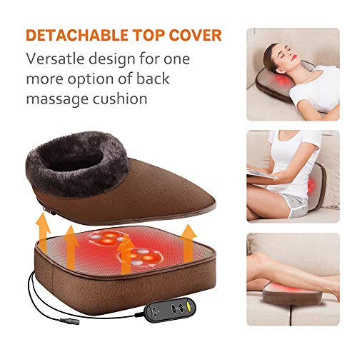 Snailax Shiatsu Foot and Back Massager with Heat - Heated Massager for Men and Women, Washable Cover