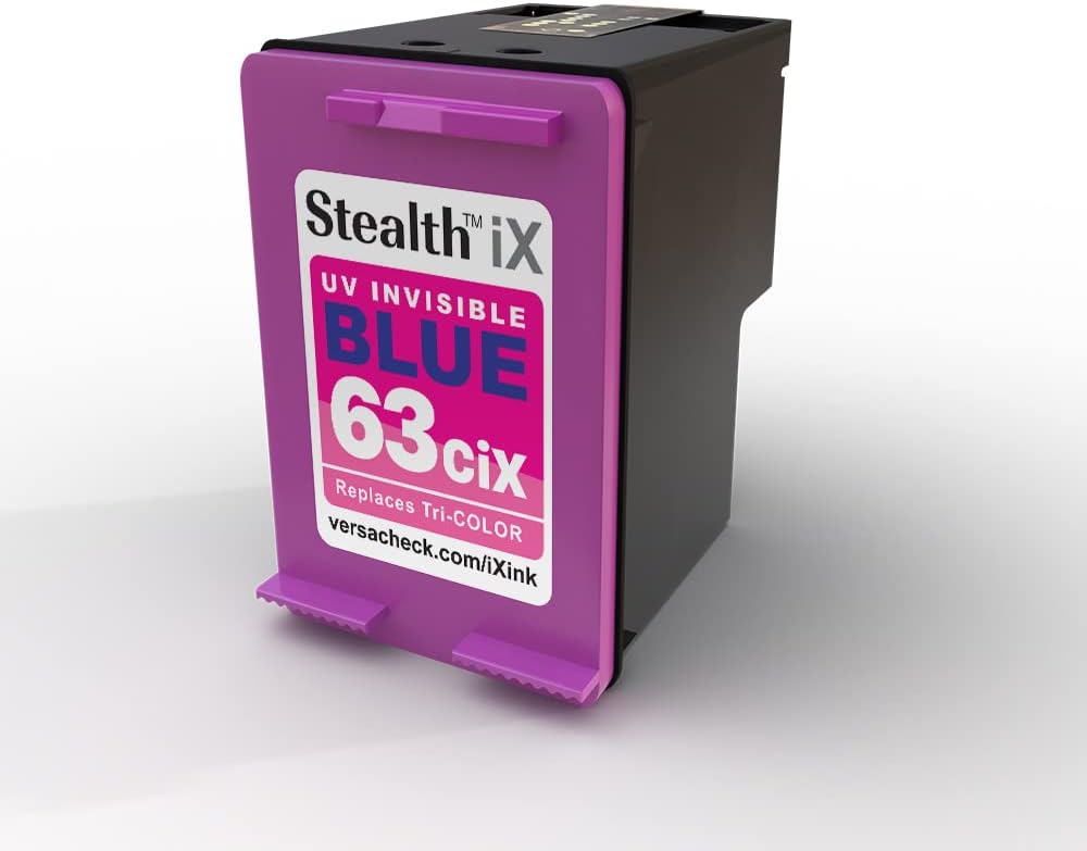 Stealth iX Ink - HP 63CiX (F6U61AN) - Invisible Ink Replacement for Color Cartridge Ink, Black