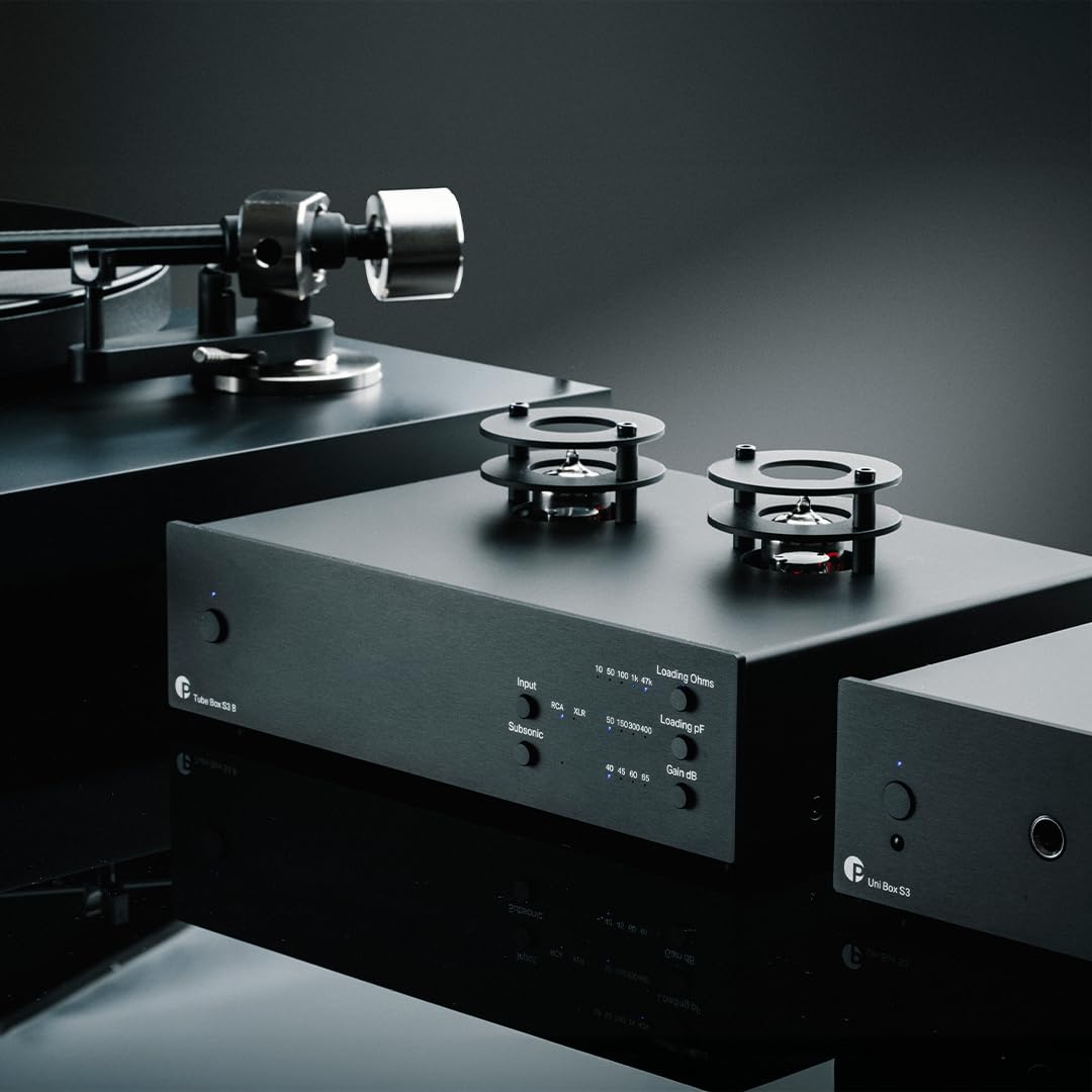 Pro-Ject Tube Box S3 B, True Balanced High End Röhren Phono-Vorverstärker (Schwarz)