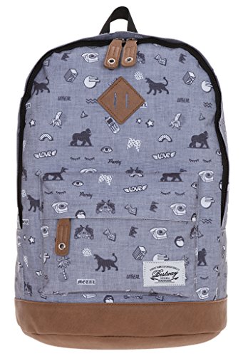BESTWAY Rucksack Rocky Mountain Melange Schulrucksack mit Kunstlederboden + Trinkflasche (Mix Grey 40190-2800)