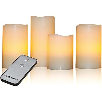 Led echtwachskerzen 4er set mit fernbedienung