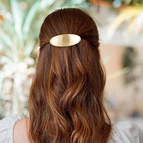 Pinza para el cabello oro oval vintage 3 pulgadas miniatura 3