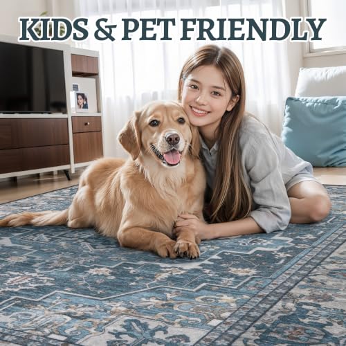 Image of Tangsoo Farmhouse 6x9 Washable Area Rugs for Living Room, Non Slip Rug