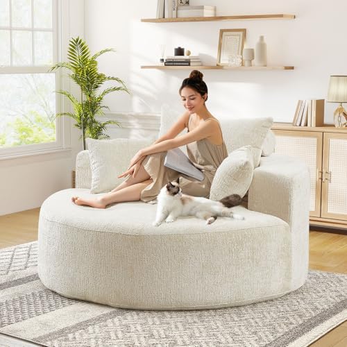 Sillón Redondo Chenille Beige