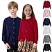 Toddler Girls Boys Button Down Cardigan Sweaters Unisex Kids Loose Long Sleeve Knitted Cozy Outerwear for 1-14 Years