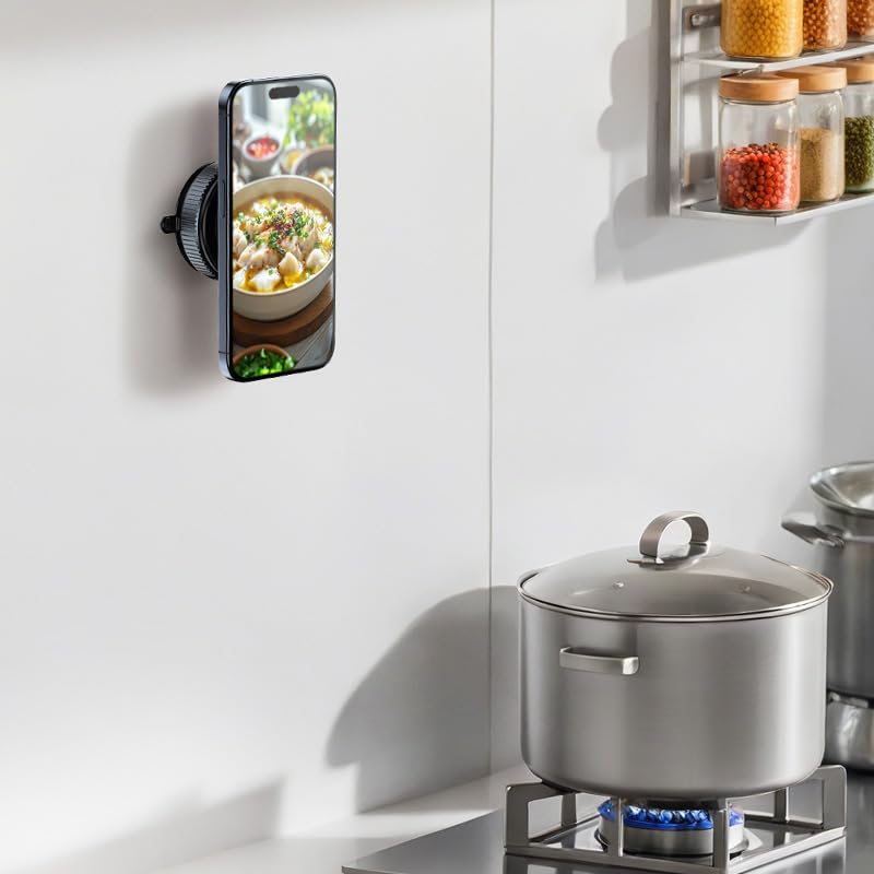 ULANZI SK-25 MagMount Magnetische Saugnapfhalterung für Smartphone – Starke Handyhalterung Auto & Schreibtisch, Mag Safe Kompatibel, 360° Kugelgelenk