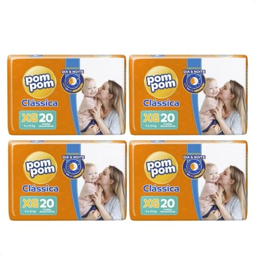 Fralda Infantil Fralda Pom Pom Clássica Jumbo XG 80 Unidades