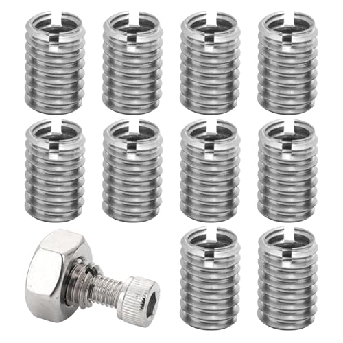 Adaptador de Rosca M10 a M8, Manguito de Reparación, 10 Unidades - Inserto de Tuerca Reductor para Tornillo y Casquillo Roscado