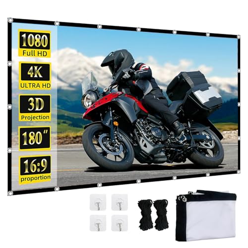 Pantalla de proyección portátil 180 pulgadas 16:9 HD plegable