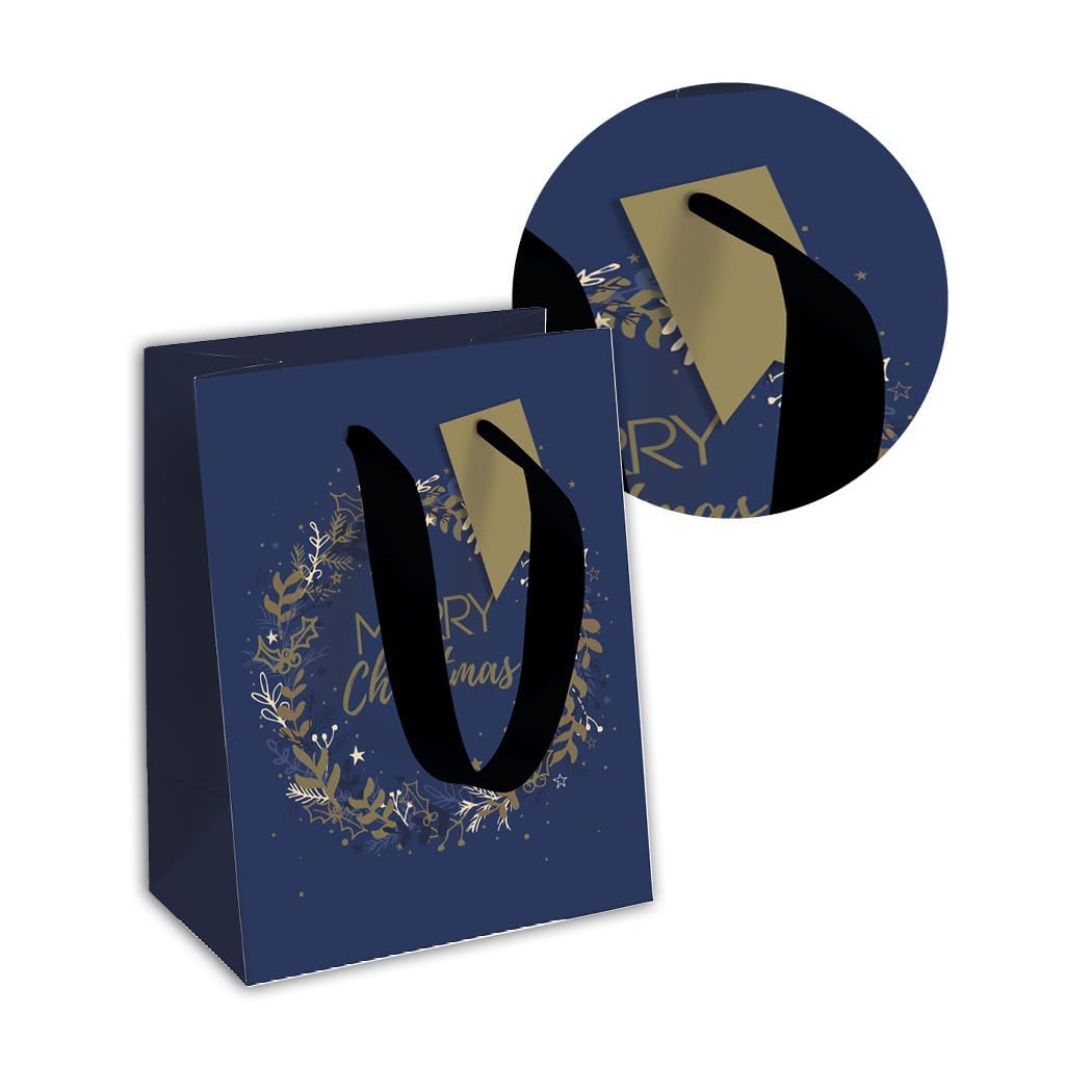Clairefontaine X-29133-3Cpack, Set of 12 Excellia Gift Bags, Medium Size, 21,5x10,2x25,3cm, 210g, Pattern: Wreath - Image 4