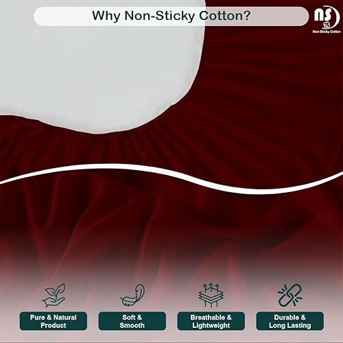Miniatura 5 de NON Sticky cotton Juego Premium de 4 Piezas de Sábanas Bajeras de Algodón Egipcio King, Sábanas de Cama de Calidad Hotelera Suaves y Transpirables,