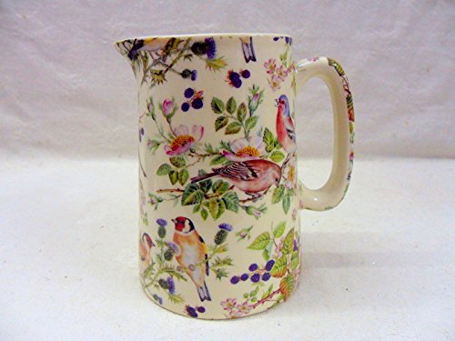 British birds half pint jug made by Heron Cross Pottery