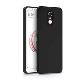 Pikkme Mi Redmi Note 5 Back Cover Soft Matte Liquid Silicone TPU | Camera Protection | Shockproof Slim Back Case for Mi Redmi Note 5 (Black)