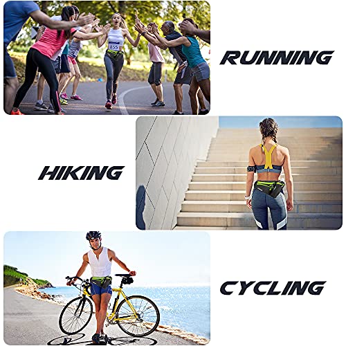 Labeol Running Belt With Water Bottles Adjustable 2 Zipper Pockets Running Waist Pack Hydration Bag For Men And Women Running Fanny Pack With Water Bottles For Running Hiking Climbing Jogging (Green) #TOP6