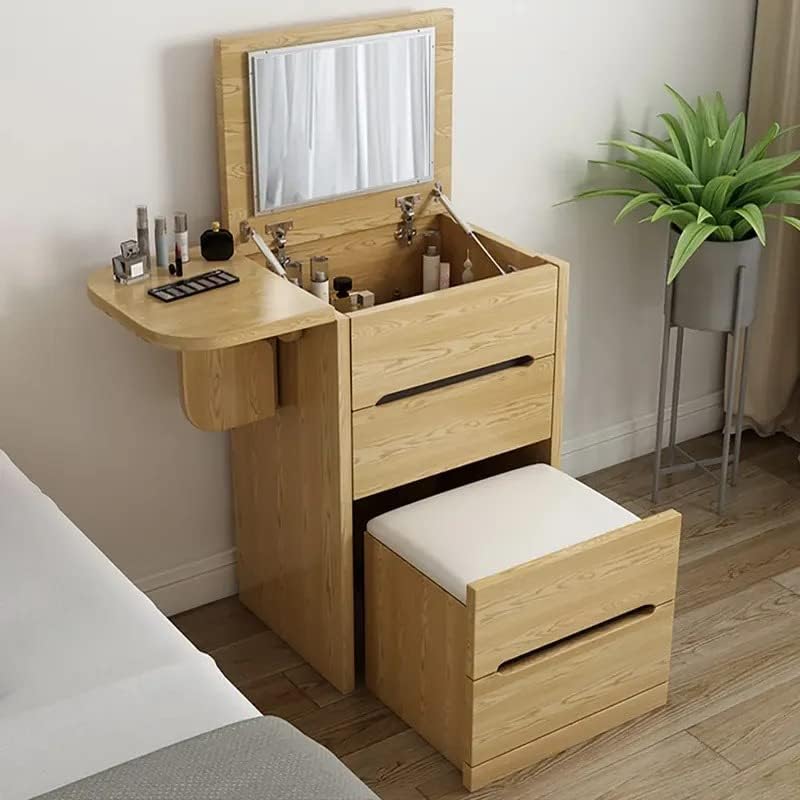 NG Decor Makeup Vanity Mini Nordic Flip Top with Stool & Mirror-image-35