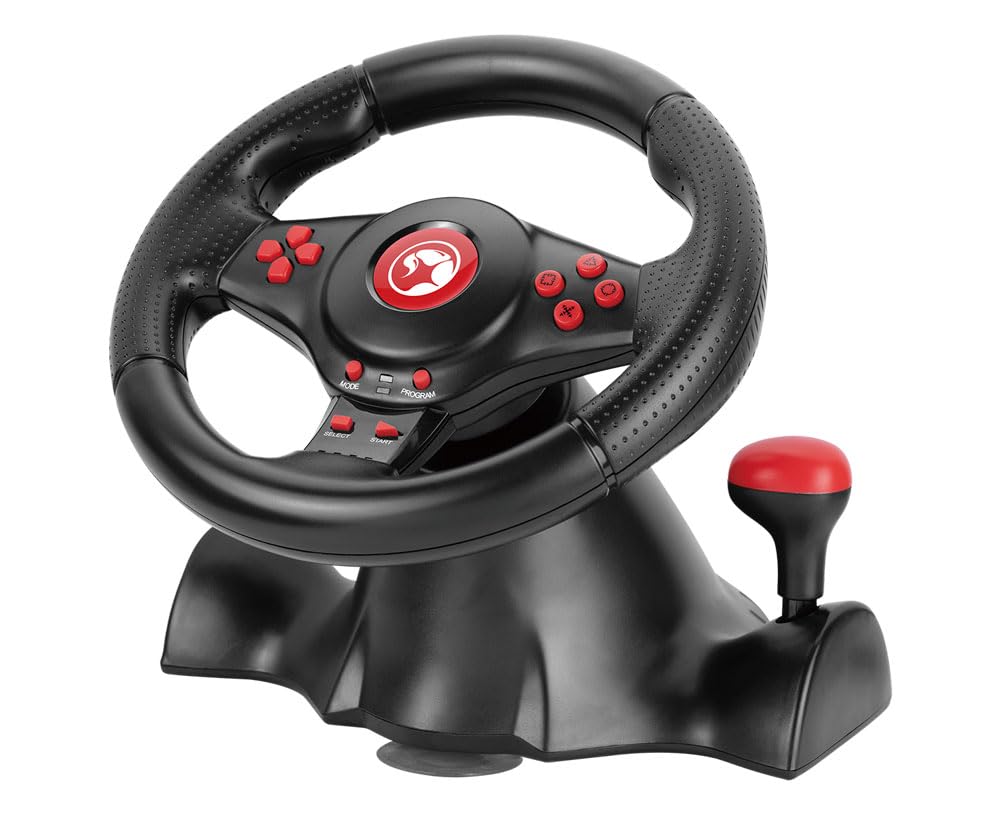 MARVO Volante de carreras con cable USB GT-903 para PS4, PS3, Xbox One, Xbox 360, Switch, Android, PC