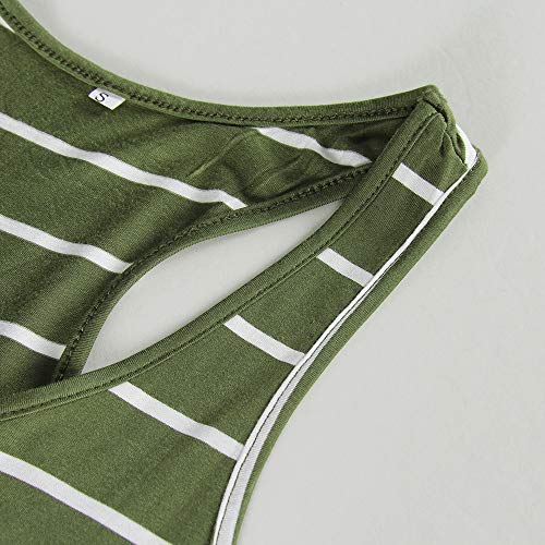 Image of Roselux Women Sleeveless Scoop Neck Striped Maxi Sundresses Loose Racerback Long Dress