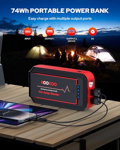 Bookoo 12V 20000mAh 4500A Portable Car Jump Starter $22 + Free S/H - image 3