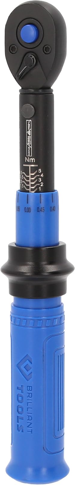 BRILLIANT TOOLS BT141916 - Llave dinamométrica de carraca conmutable (1/4", 1-5 Nm)