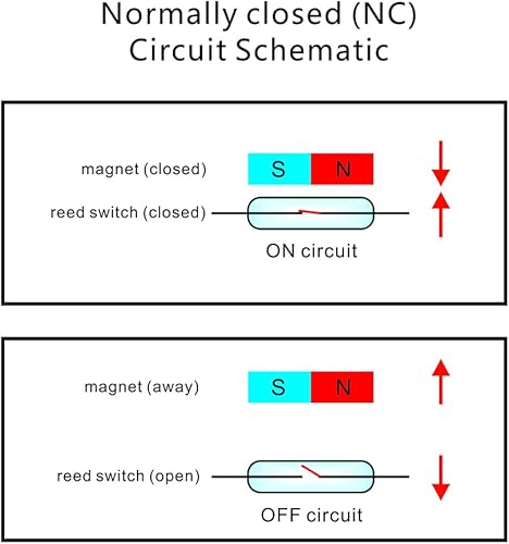 Miniatura 6 de Paquete de 10 juegos de alarma montada en superficie con cable, contactos magnéticos, sensor de interruptor de lengüeta de ventana de puerta con