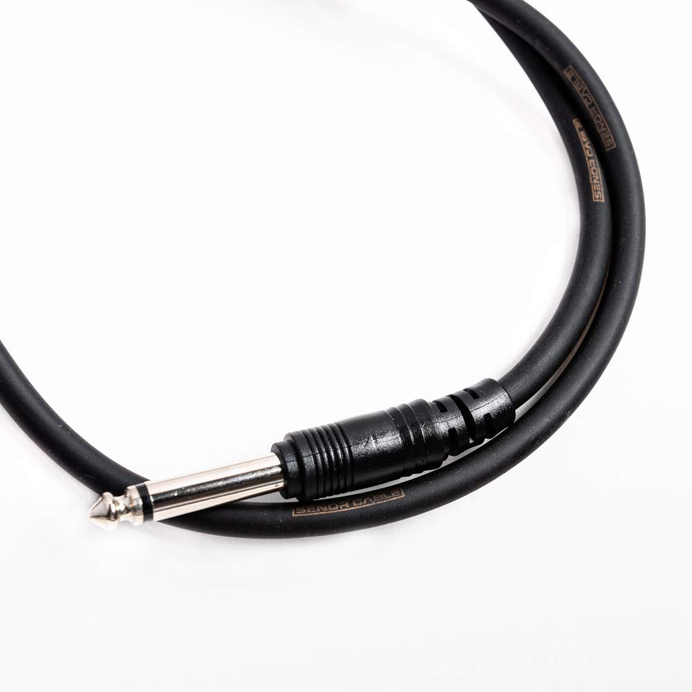Juego de 3 cables para instrumentos, cable de instrumento, cable de instrumento de guitarra (tejido), color negro (3 m, 3 m), color negro