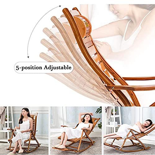 Chaise longue de jardin en bambou robuste supportant 200 kg maximum