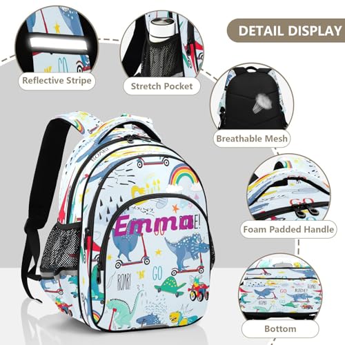 Mochila escolar de dinosaurios personalizada para niños de primaria 5