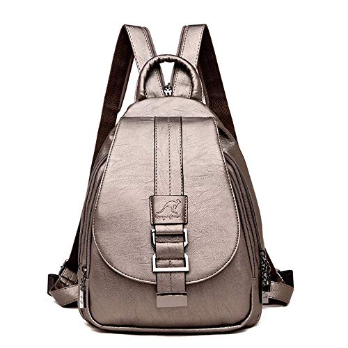 Laptoptasche Rucksack Rucksäcke Frauen Leder Rucksäcke Weibliche   Schultasche Für Teenager Mädchen Travel Back Bag Retro Bagpack Gold Kostenlose