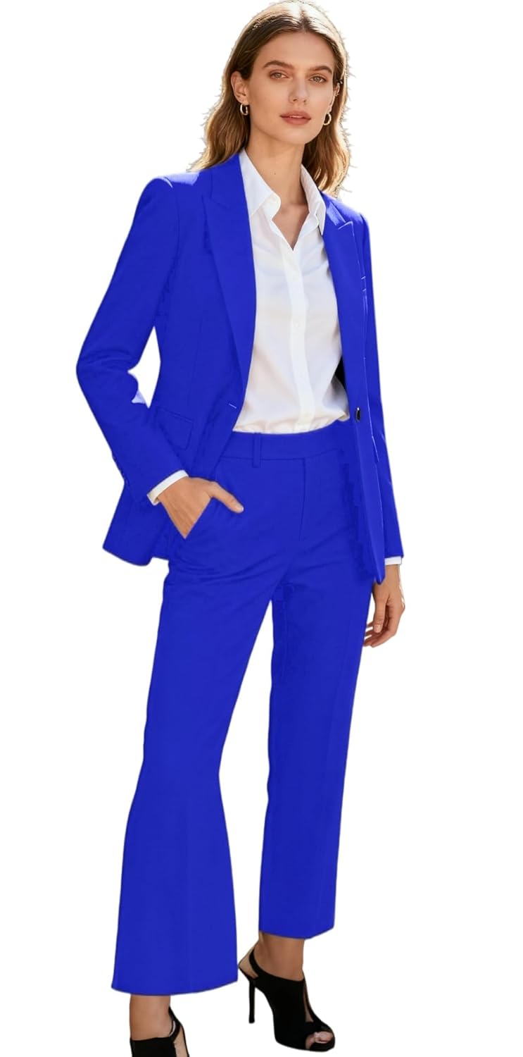 Business Suits for Women 2 Piece Outfits Blazer Pants Sets Tuxedo for Wedding
