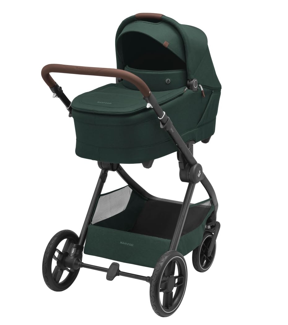 Maxi-Cosi Oxford Plus 2-in-1 Baby Kinderwagen mit Babywanne, 0-22 kg, kompakt zusammenklappbar, Twillic Green