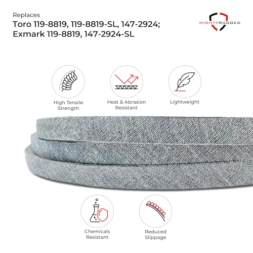 Image of 119-8819 Toro Belt Replacement, Length 113 inch, Heavy-Duty Aramid Cord Replacement for Toro Timecutter 42 Inch Deck Belt, Compatible with 147-2924 SS 4200 4225 SS4235 SS4260 Exmark Quest Zero Turn Mowers