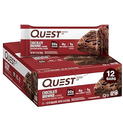 Quest Chocolate Brownie & Cookies & Cream Dipped Protein Bars Bundle, High Protein, Gluten Free, Keto Friendly, 12 Count