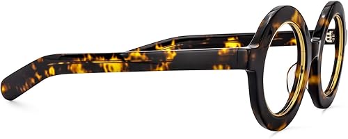 Miniatura 7 de VOOGLAM Gafas redondas retro con bloqueo de luz azul para mujeres y hombres, anti fatiga ocular, lentes UV, color salmón