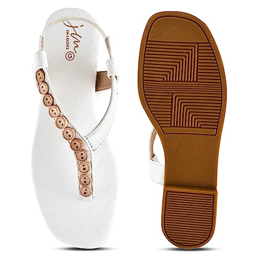 Image of JM LOOKS Fashion Black Stylish Flat sandal Casual Flat Fancy Solid Comfortable Sole For Womens & Girls