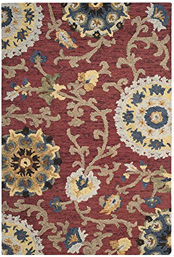 Safavieh Blossom Collection 3' X 5' Red / Multi Blm401C Handmade Premium Wool Area Rug #TOP1