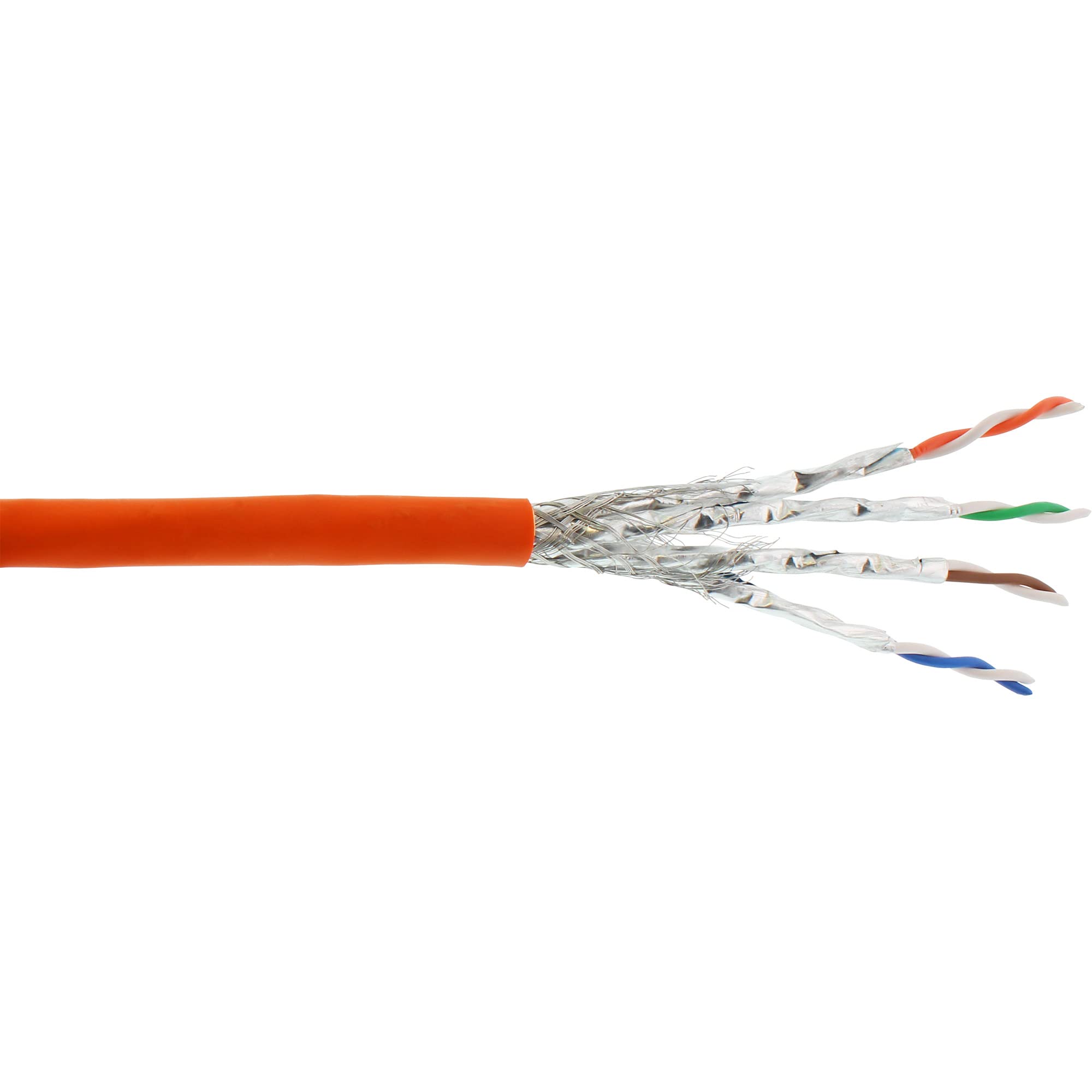 InLine 70300I Câble de pose Cat.7a, S/FTP (PiMF) 4 x 2 x 0,58 AWG23, 1200 MHz, sans halogène, orange, 300 m