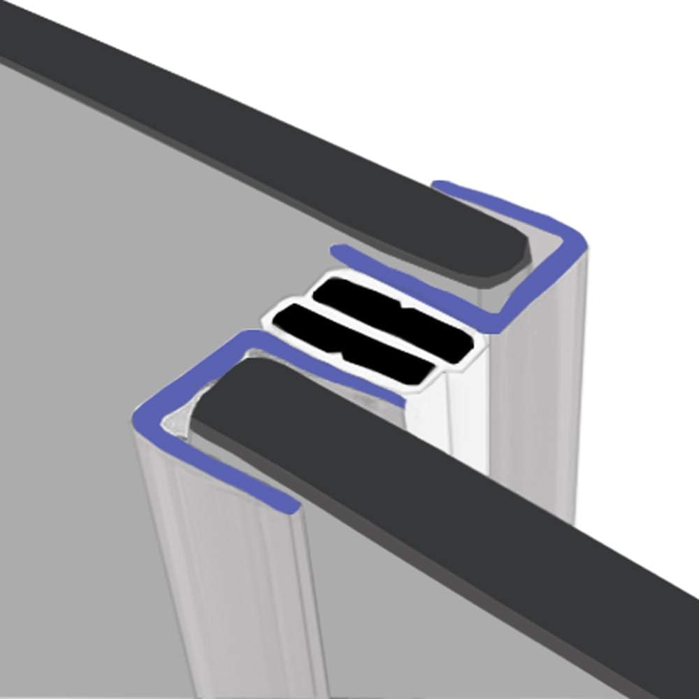 Magnetic Shower Seals | Sold in Pairs | Fits 4-6mm Glass | Side Magnets Normally Found on Pivot Doors | 2 Metres Long | MAG023
