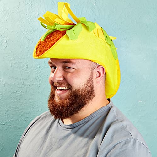 image for Juvale Plush Fiesta Taco Hat for Adults - 18 x 6 x 8 In, Multicolor - 