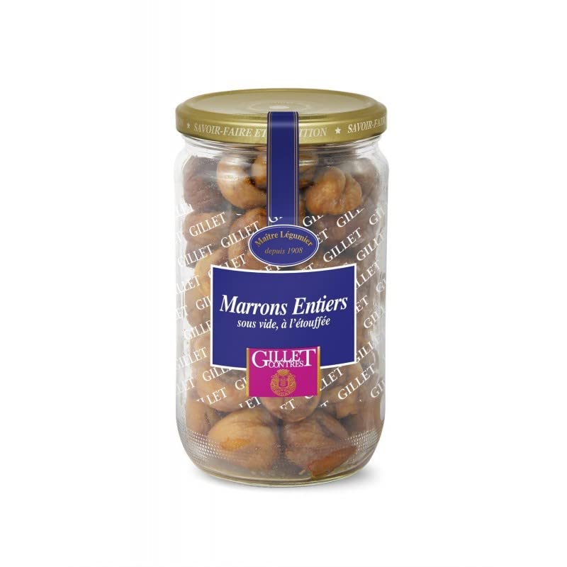 GILLET CONTRES - Marrons Entiers À L'Éttoufée Sous Vide - 420g de délices gourmands pour vos plats mijotés ! - Lot De 3 - Vendu Par Lot