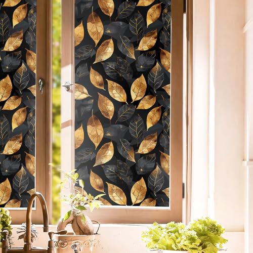 Vinilo Decorativo Ventana 40x300 cm Negro Dorado miniatura 1