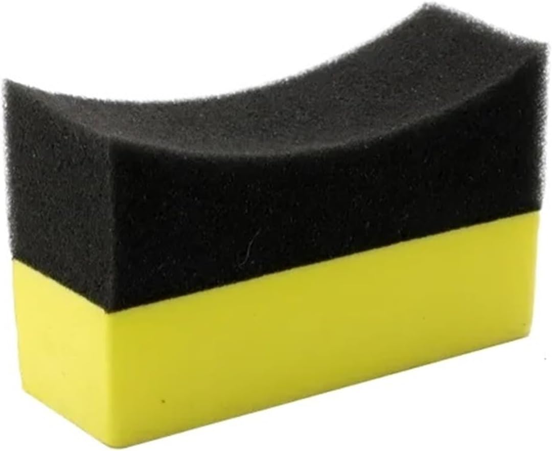 Car Wheel Polishing Waxing Curved Tire Sponge Brush with Cover Clean Contour Dressing Applicator Pads,Compatible for Accessories(Black and Red)