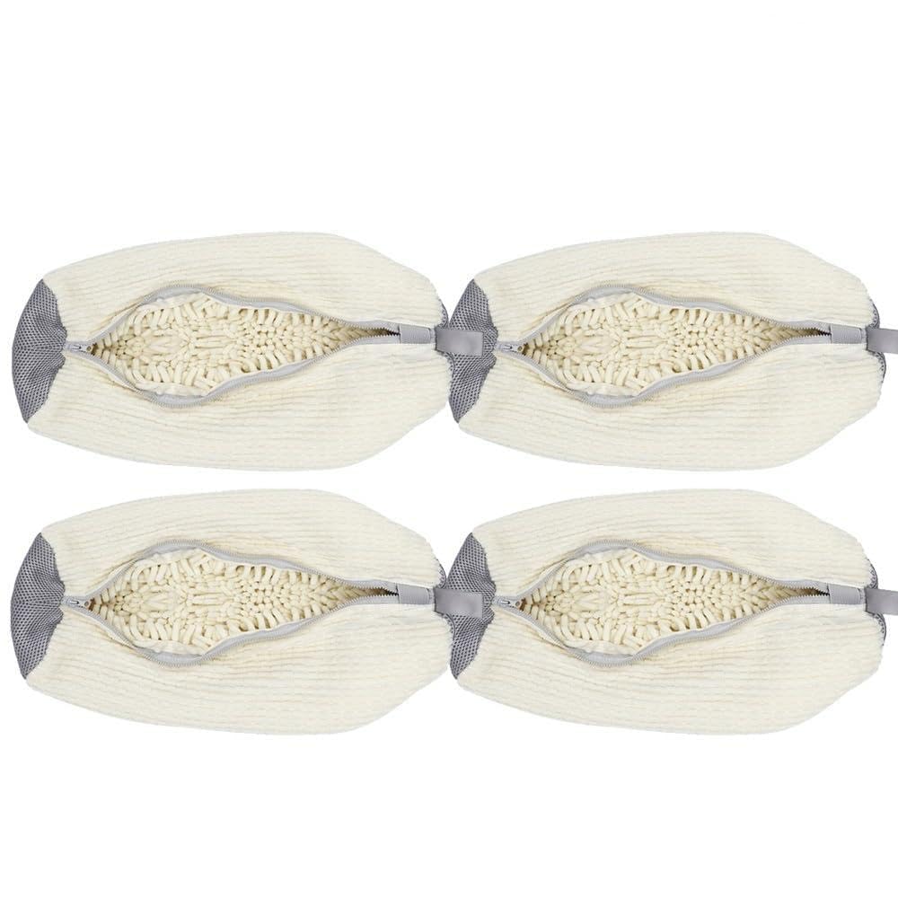 Bolsa For Lavadora De Zapatos, Bolsa De Limpieza Reutilizable For Zapatillas, Lavadora Secadora, Bolsa De Lavandería De Malla Protectora For Zapatos De Tenis De Todos Los Tamaños(4PCS White)