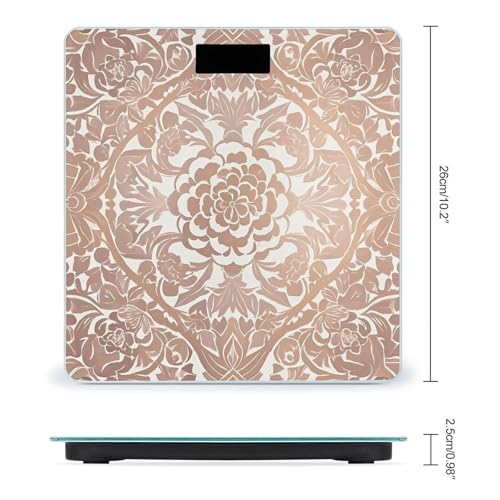 Báscula de baño digital Rose Gold Wallpaper de vidrio templado miniatura 2