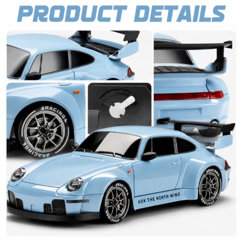Image of RC Drift Car TORSCHE 1:24 Scale 2.4GHz | 25 KM /H High Speed, Replaceable Drift Tyres, Rechargeable Battery, LED Lights, Traffic Cones & Spare Wheels
