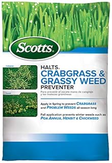 Scotts Halts Crabgrass & Grassy Weed Preventer - Pre-Emergent Weed Killer for Lawns, For Up To 10,000 sq. ft. of Lawn Care, 20.12 lbs.