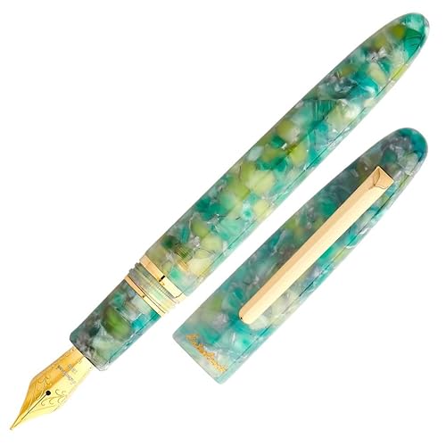 Esterbrook Estie Sea Glass Series Fountain Pen Made of Acrylic Marble Green Gold Nib Fine Line Width ESG816-F Fine
